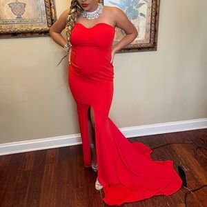 Red long dress